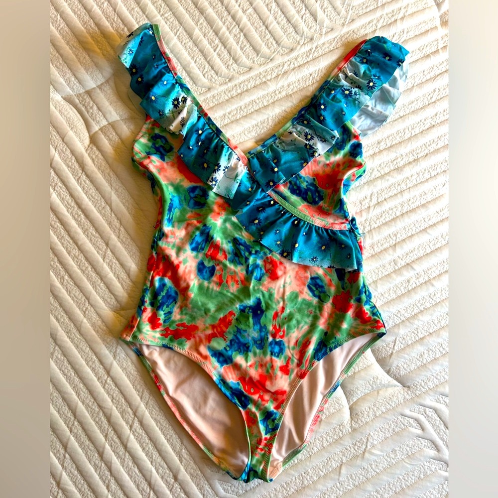 Aerie Floral Tie-Dye One-Piece Swimsuit